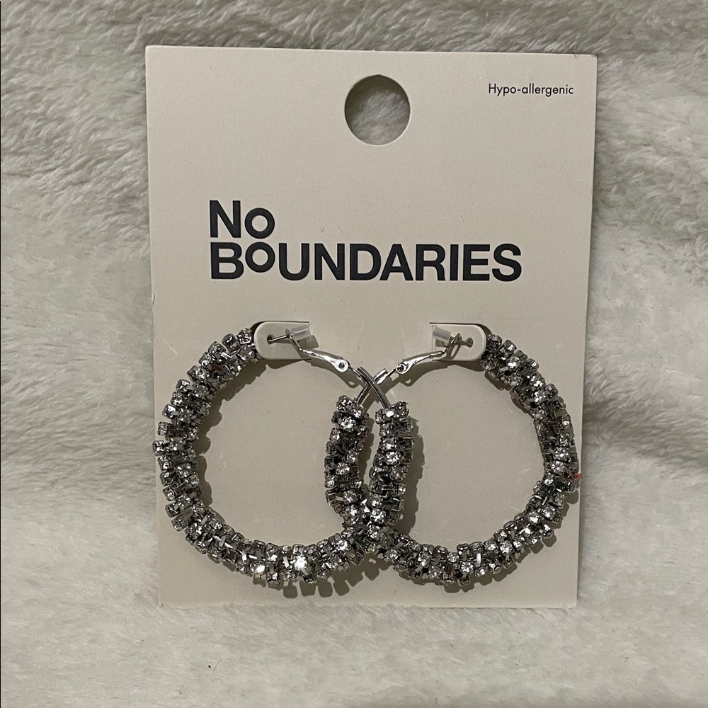 No Boundaries Glittering Silver Hoop Earrings